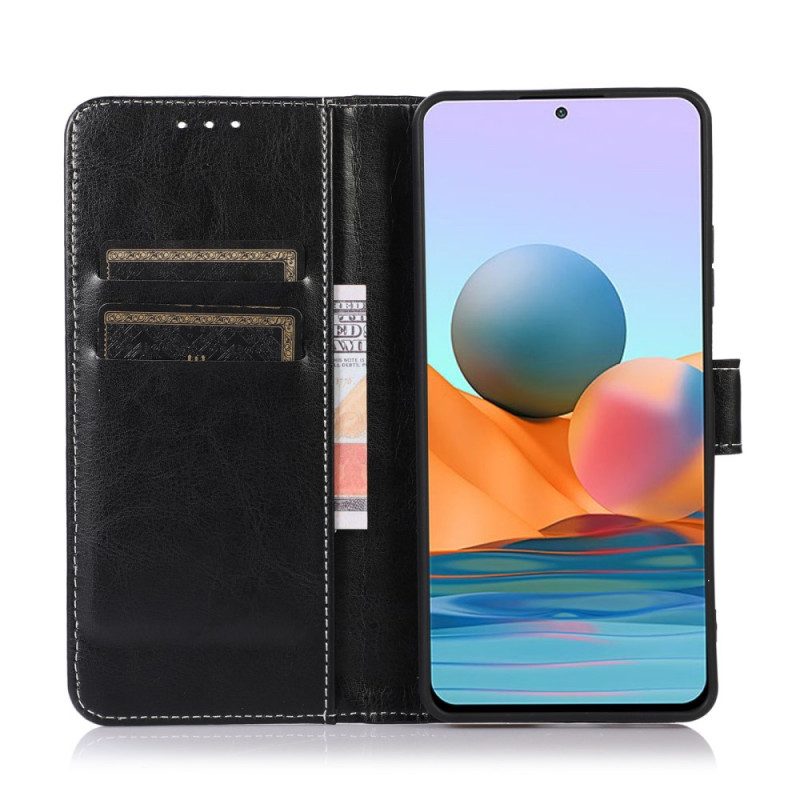 Folio-hoesje voor Xiaomi 12 Pro Couture-leereffect