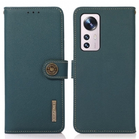 Folio-hoesje voor Xiaomi 12 Pro Khazneh Rfid Echt Leer