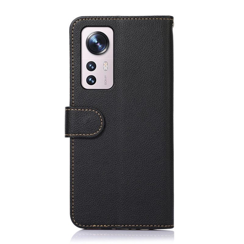 Folio-hoesje voor Xiaomi 12 Pro Lychee-stijl Rfid Khazneh