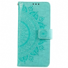 Folio-hoesje voor Xiaomi 12 Pro Met Ketting Strappy Zon Mandala