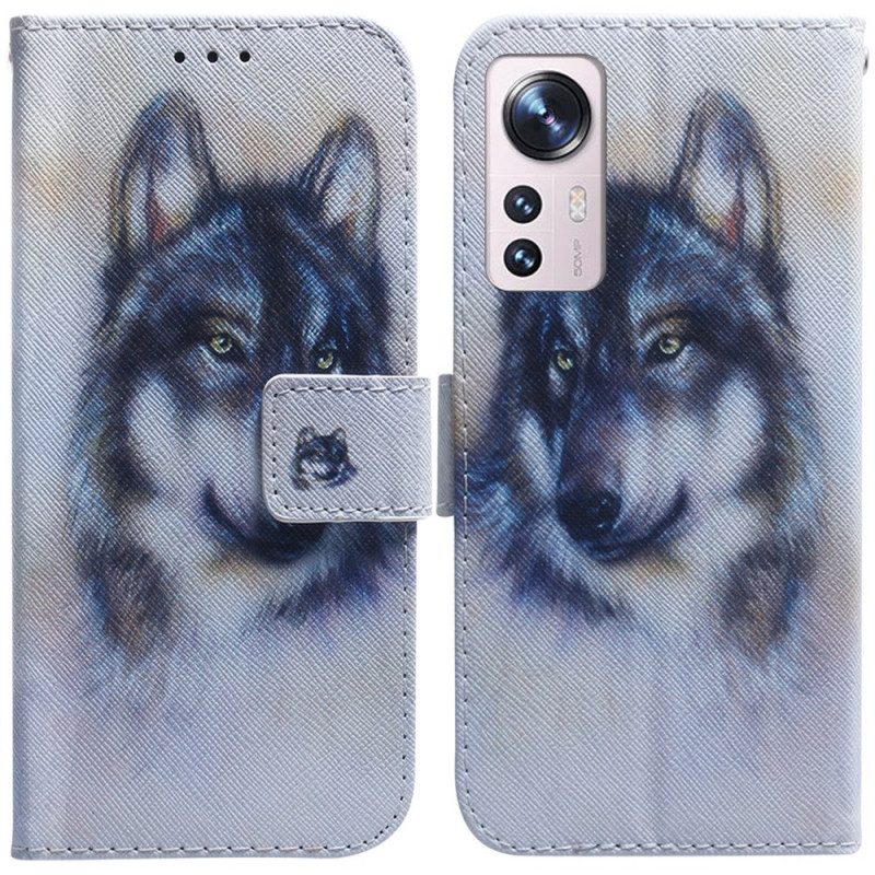 Folio-hoesje voor Xiaomi 12 Pro Wolf Schilderij