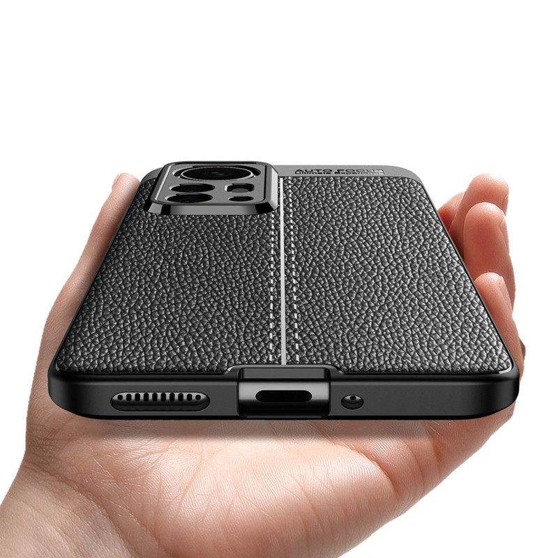 Hoesje voor Xiaomi 12 Pro Dubbellijnig Litchi-leereffect