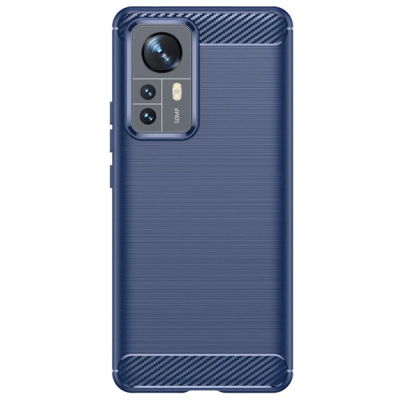 Hoesje voor Xiaomi 12 Pro Geborstelde Koolstofvezel