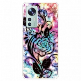 Hoesje voor Xiaomi 12 Pro Grafisch Bloemensilicone