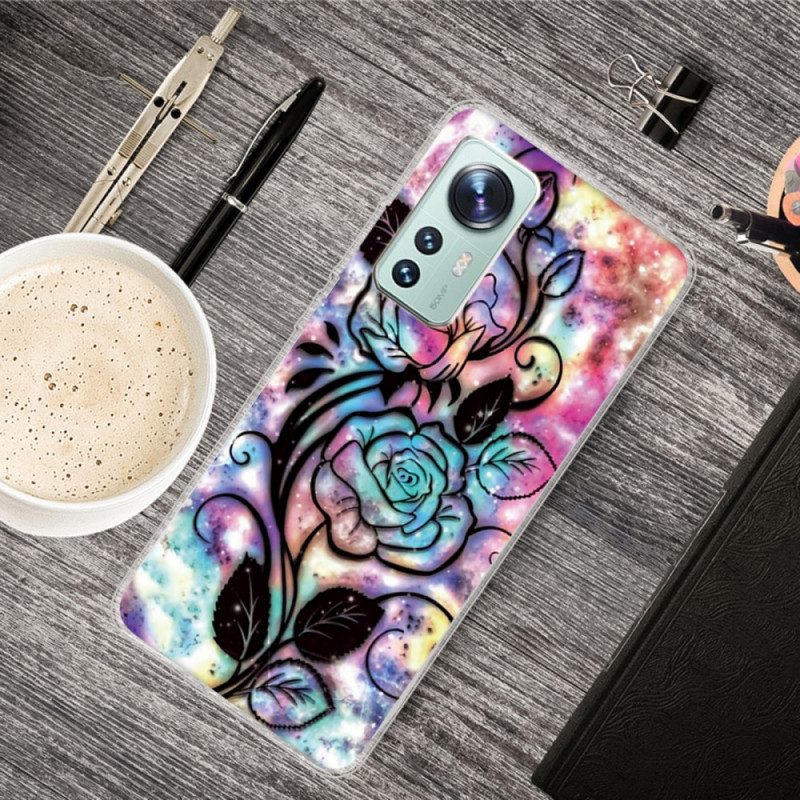 Hoesje voor Xiaomi 12 Pro Grafisch Bloemensilicone