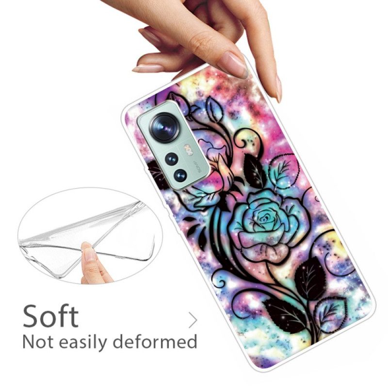 Hoesje voor Xiaomi 12 Pro Grafisch Bloemensilicone