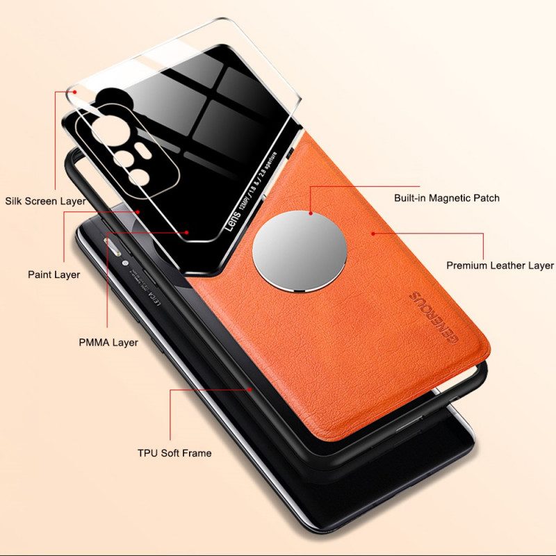 Hoesje voor Xiaomi 12 Pro Magnetisch Leereffect