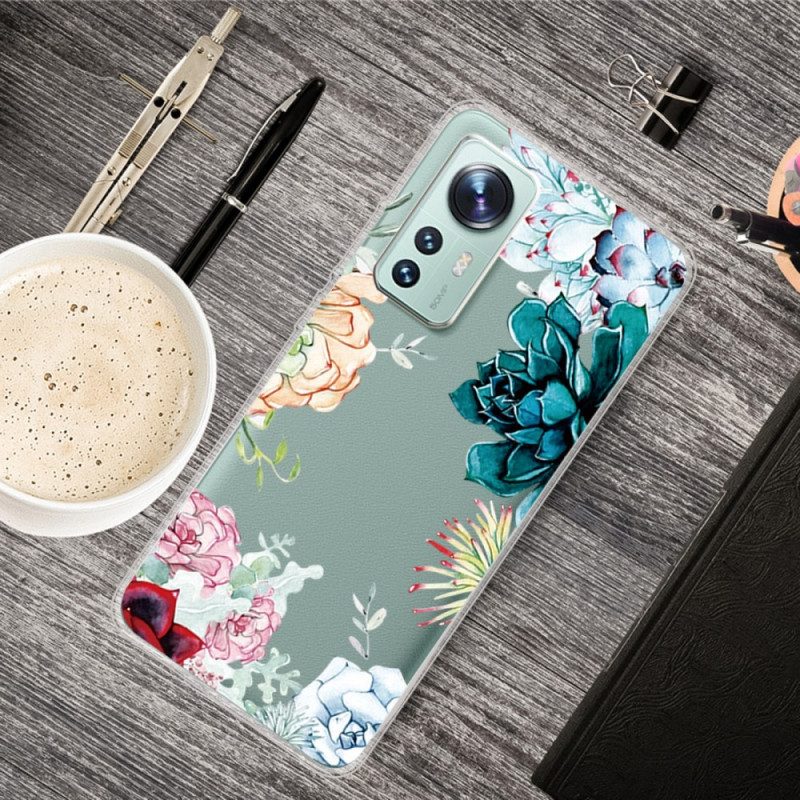 Hoesje voor Xiaomi 12 Pro Siliconen Wilde Bloemen