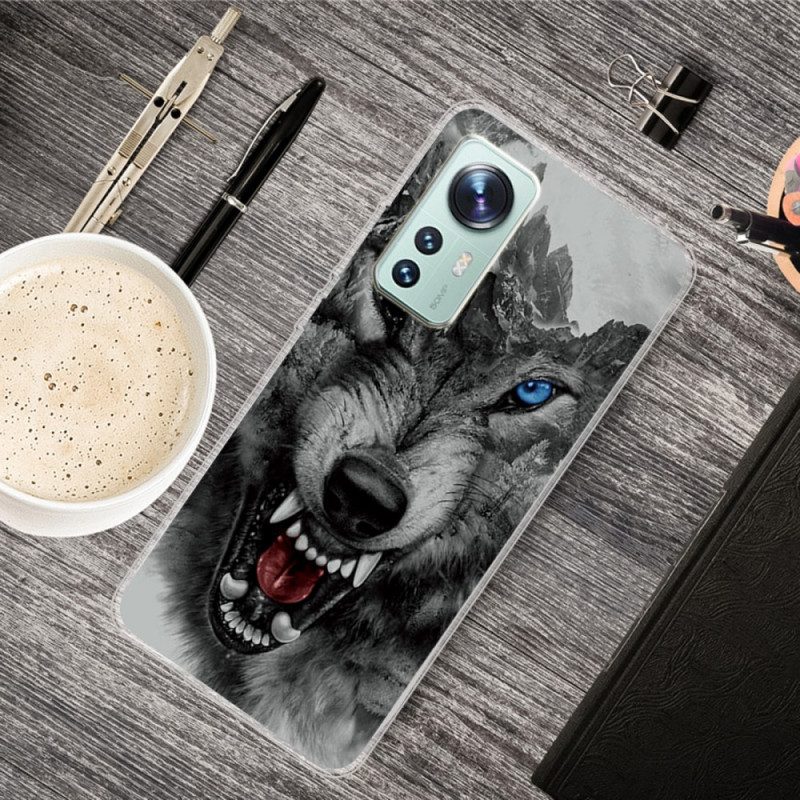 Hoesje voor Xiaomi 12 Pro Siliconen Wolf