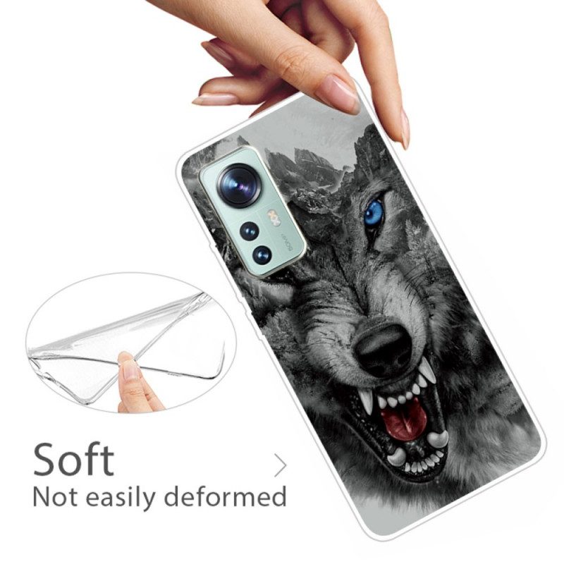 Hoesje voor Xiaomi 12 Pro Siliconen Wolf