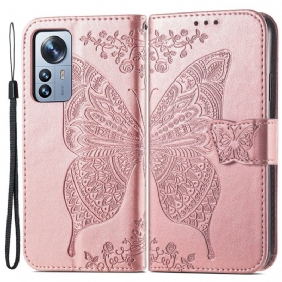 Leren Hoesje voor Xiaomi 12 Pro Halve Vlinder