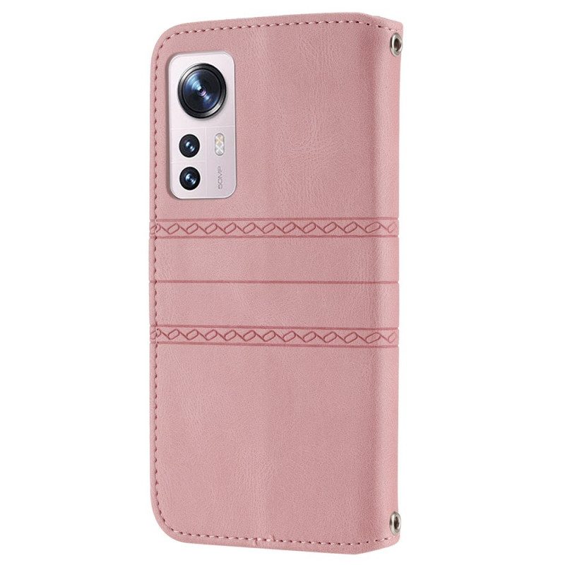 Leren Hoesje voor Xiaomi 12 Pro Met Ketting Patroon Met Bandjes