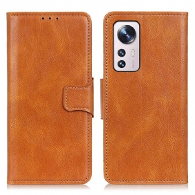 Leren Hoesje voor Xiaomi 12 Pro Omkeerbare Sluiting Met Leereffect