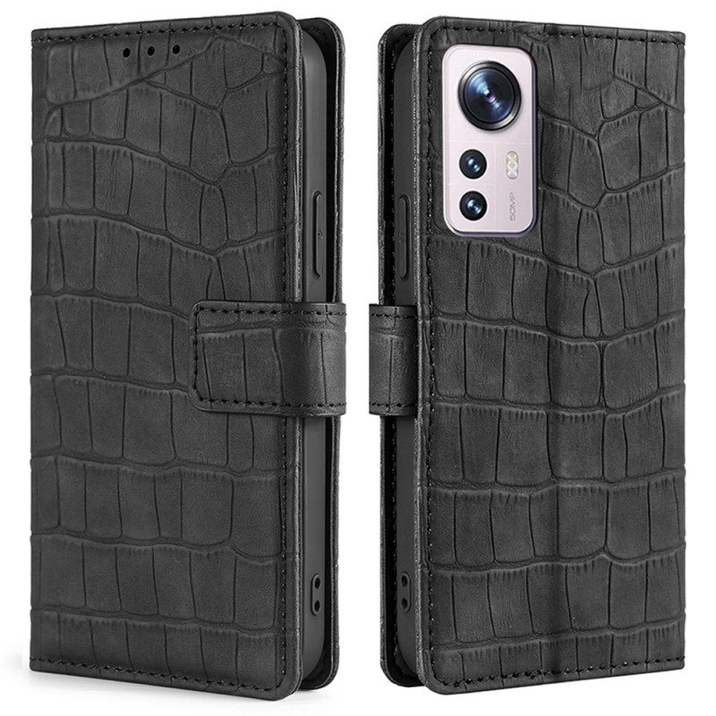 Leren Hoesje voor Xiaomi 12 Pro Skin-touch-krokodil