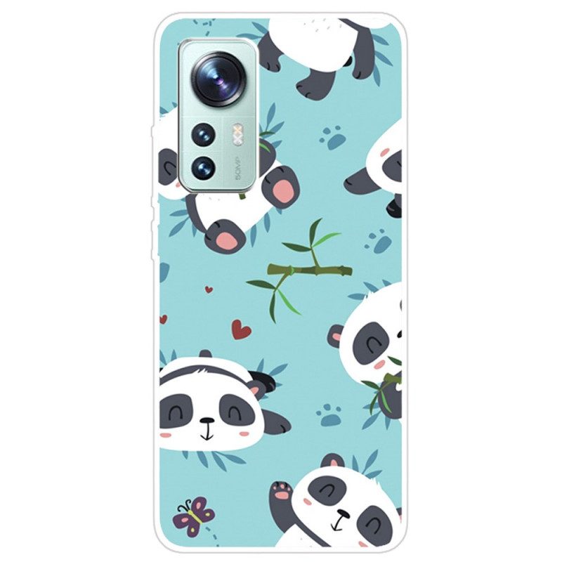 Telefoonhoesje voor Xiaomi 12 Pro Siliconen Stelletje Panda's