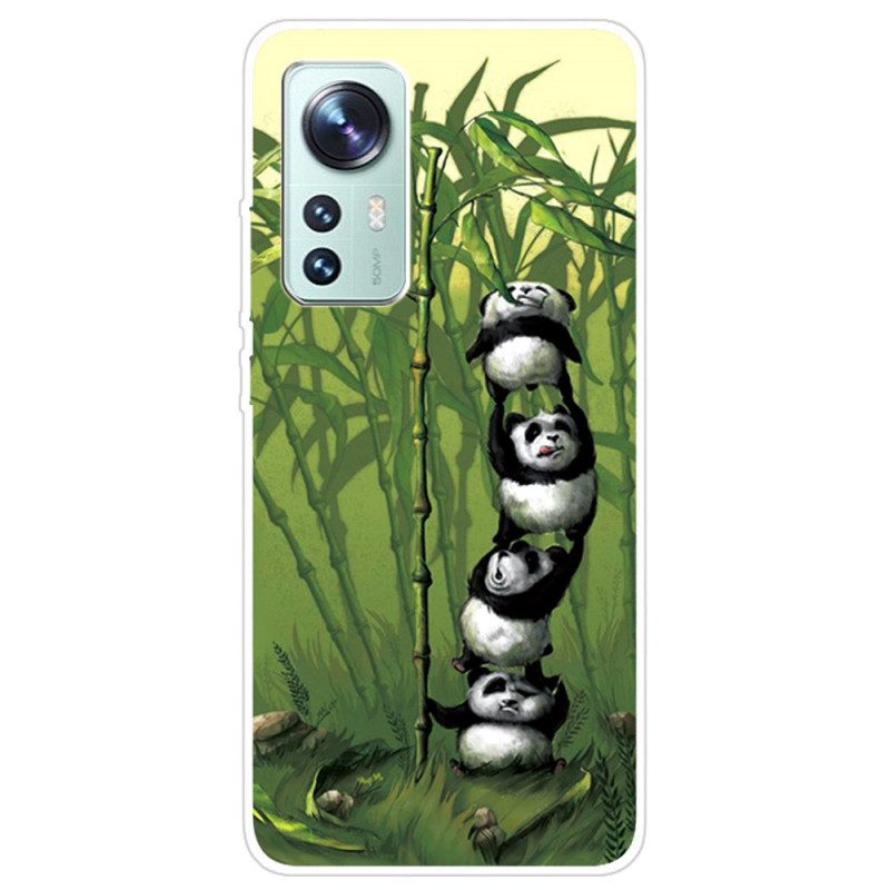 Telefoonhoesje voor Xiaomi 12 Pro Siliconen Stelletje Panda's