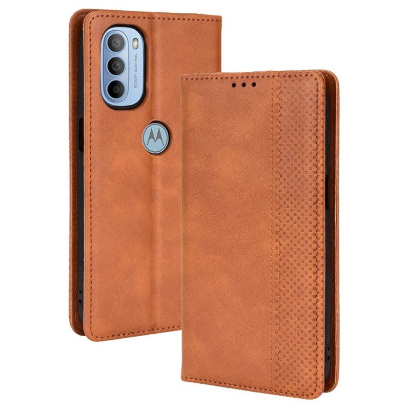 Bescherming Hoesje voor Moto G41 / G31 Folio-hoesje Gestileerd Vintage Leereffect