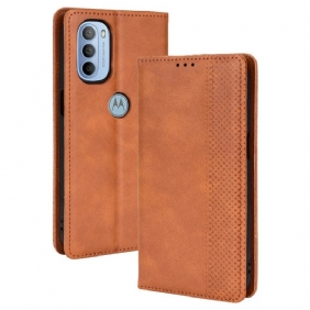 Bescherming Hoesje voor Moto G41 / G31 Folio-hoesje Gestileerd Vintage Leereffect