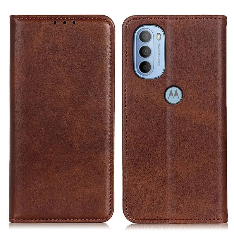 Bescherming Hoesje voor Moto G41 / G31 Folio-hoesje Lychee Splitleer