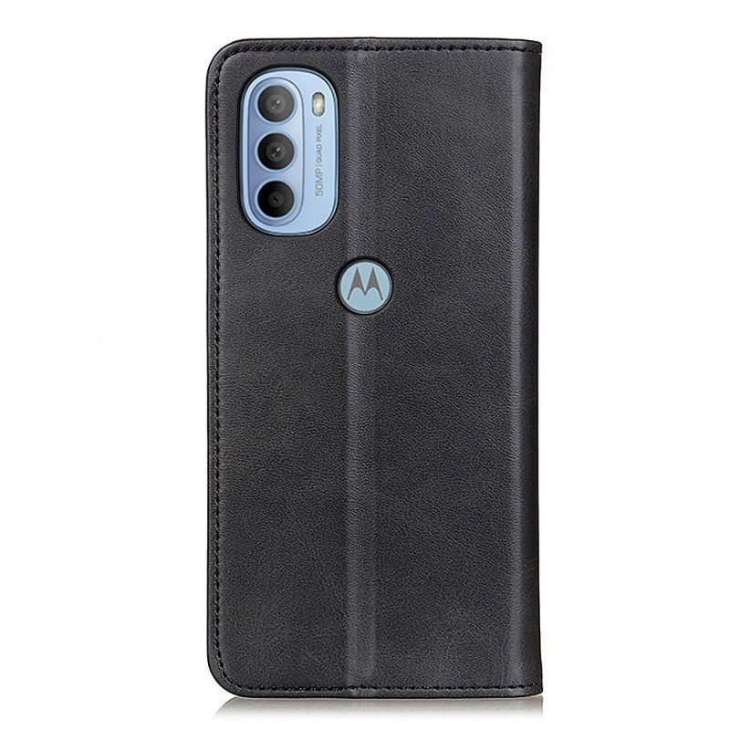 Bescherming Hoesje voor Moto G41 / G31 Folio-hoesje Lychee Splitleer