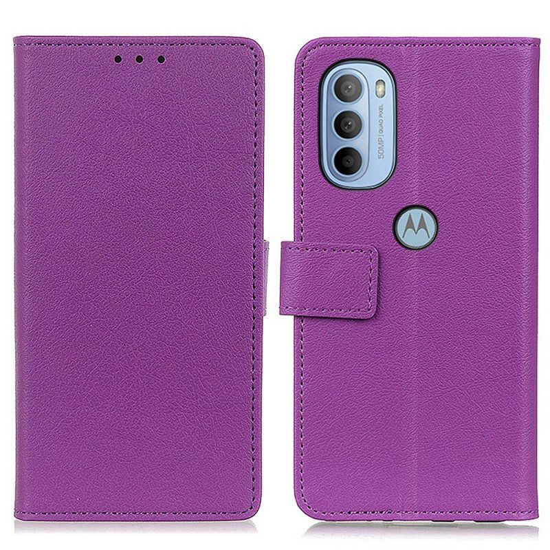 Flip Case voor Moto G41 / G31 Eenvoudig Leereffect