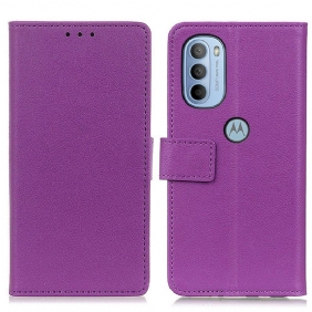 Flip Case voor Moto G41 / G31 Eenvoudig Leereffect