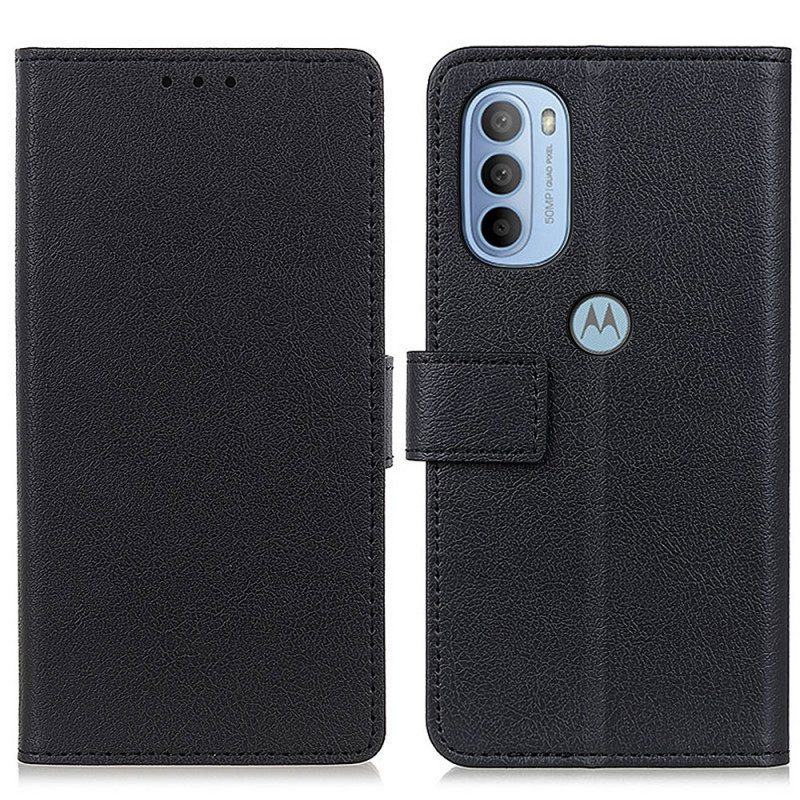 Flip Case voor Moto G41 / G31 Eenvoudig Leereffect