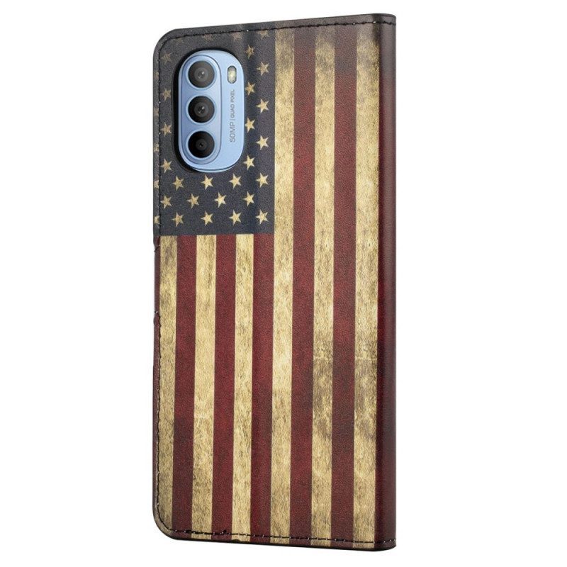 Folio-hoesje voor Moto G41 / G31 Amerikaanse Vlag