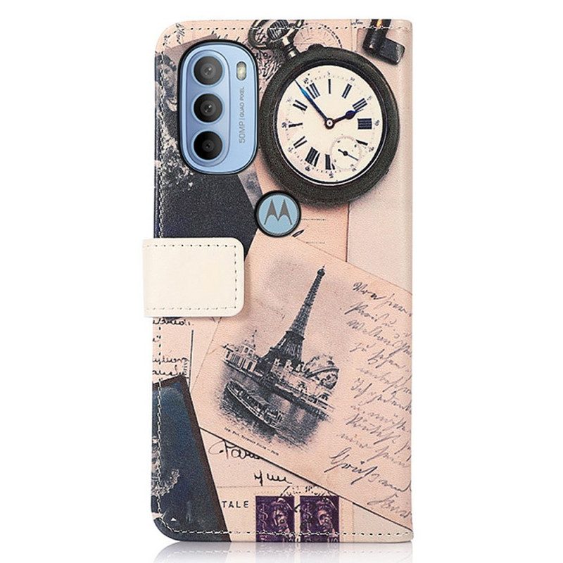 Folio-hoesje voor Moto G41 / G31 Dichters Eiffeltoren