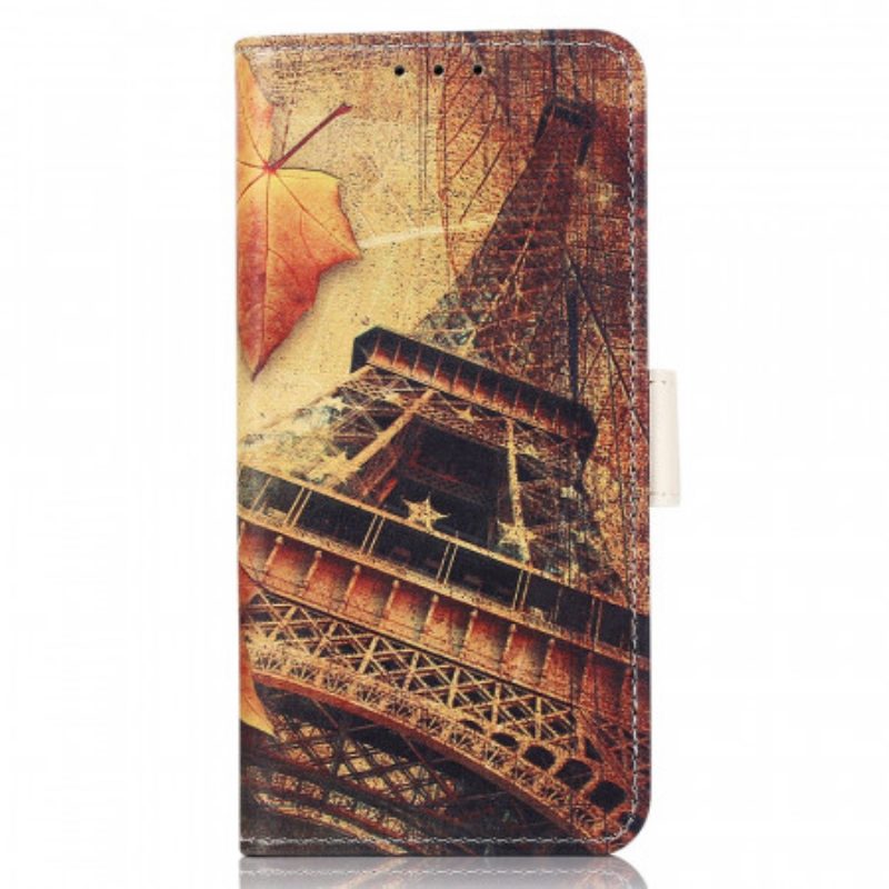 Folio-hoesje voor Moto G41 / G31 Eiffeltoren In De Herfst