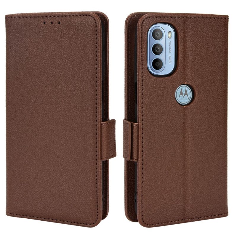 Folio-hoesje voor Moto G41 / G31 Flip Case Flap Double Litchi Nieuwe Kleuren