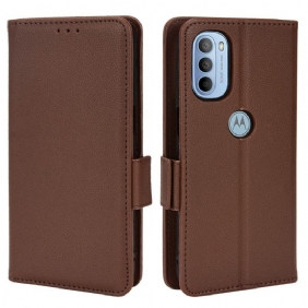 Folio-hoesje voor Moto G41 / G31 Flip Case Flap Double Litchi Nieuwe Kleuren