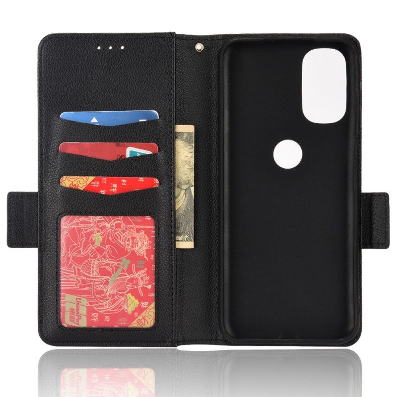 Folio-hoesje voor Moto G41 / G31 Flip Case Flap Double Litchi Nieuwe Kleuren