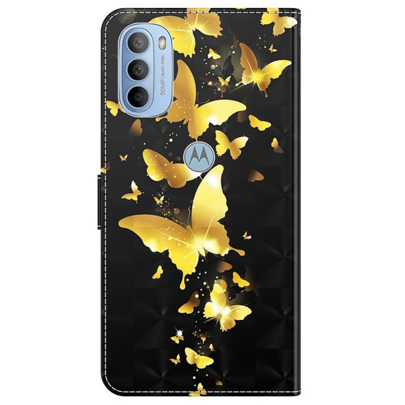 Folio-hoesje voor Moto G41 / G31 Gele Vlinders