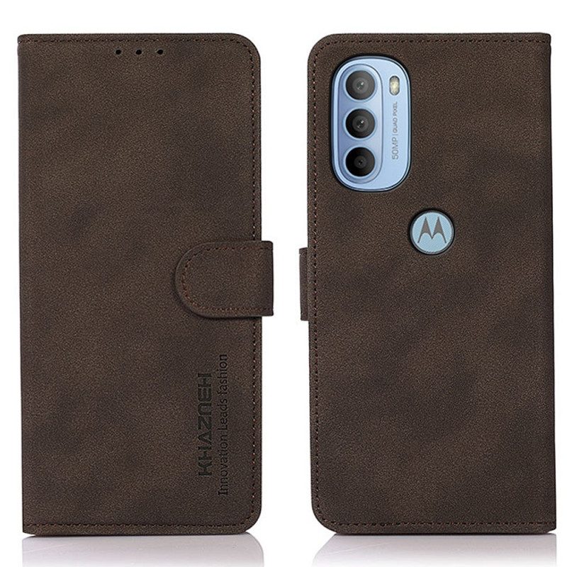 Folio-hoesje voor Moto G41 / G31 Khazneh Modieus Leereffect