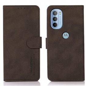 Folio-hoesje voor Moto G41 / G31 Khazneh Modieus Leereffect