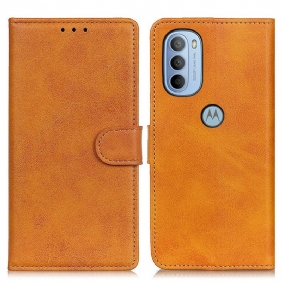 Folio-hoesje voor Moto G41 / G31 Mat Retro Leereffect