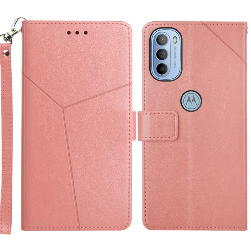 Folio-hoesje voor Moto G41 / G31 Stijl Leer Geo Y Design