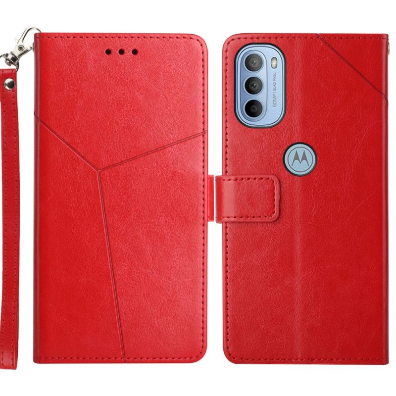 Folio-hoesje voor Moto G41 / G31 Stijl Leer Geo Y Design