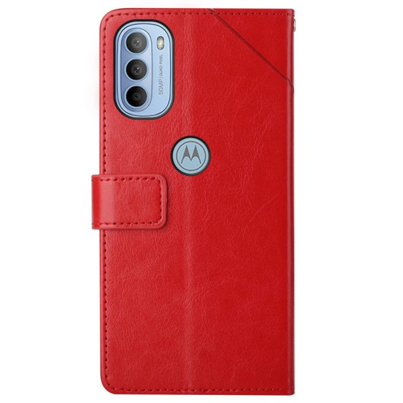 Folio-hoesje voor Moto G41 / G31 Stijl Leer Geo Y Design