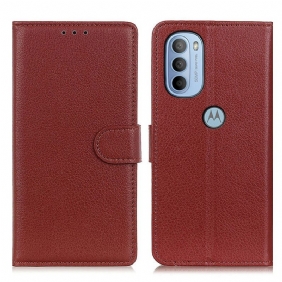 Folio-hoesje voor Moto G41 / G31 Traditioneel Lychee