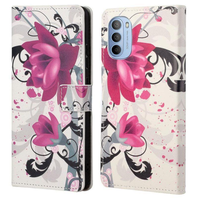 Folio-hoesje voor Moto G41 / G31 Tropische Bloemen