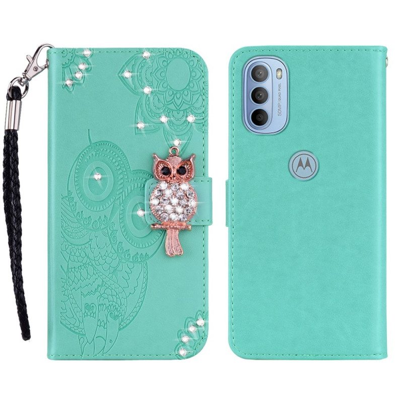 Folio-hoesje voor Moto G41 / G31 Uil Mandala En Charme