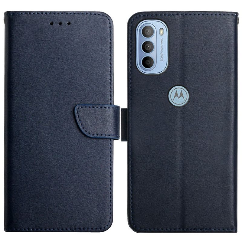 Leren Hoesje voor Moto G41 / G31 Echt Nappaleer