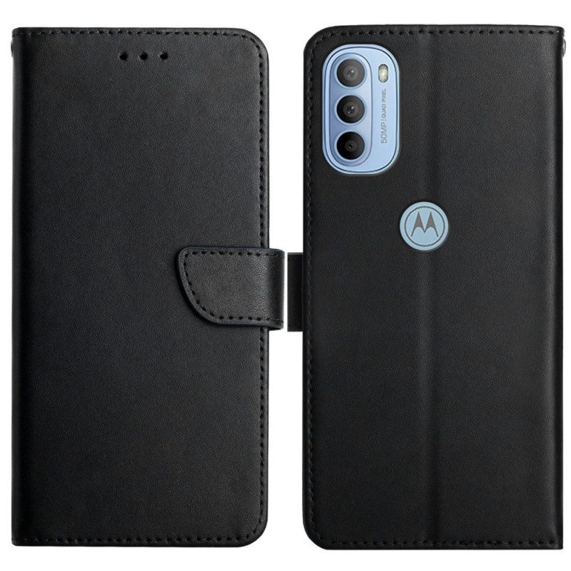 Leren Hoesje voor Moto G41 / G31 Echt Nappaleer