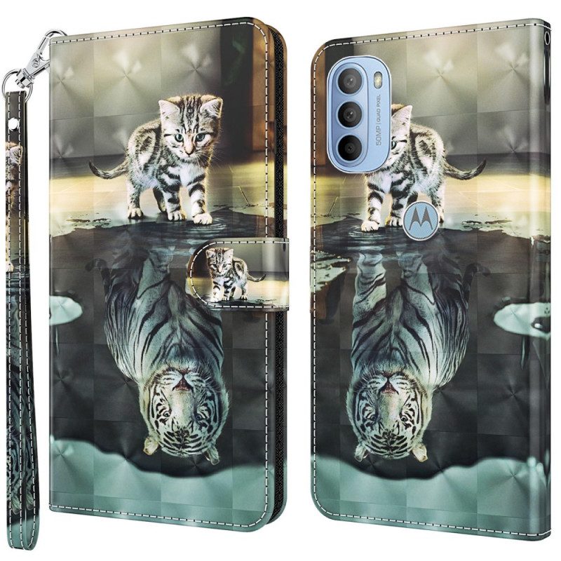 Leren Hoesje voor Moto G41 / G31 Ernest De Tijger