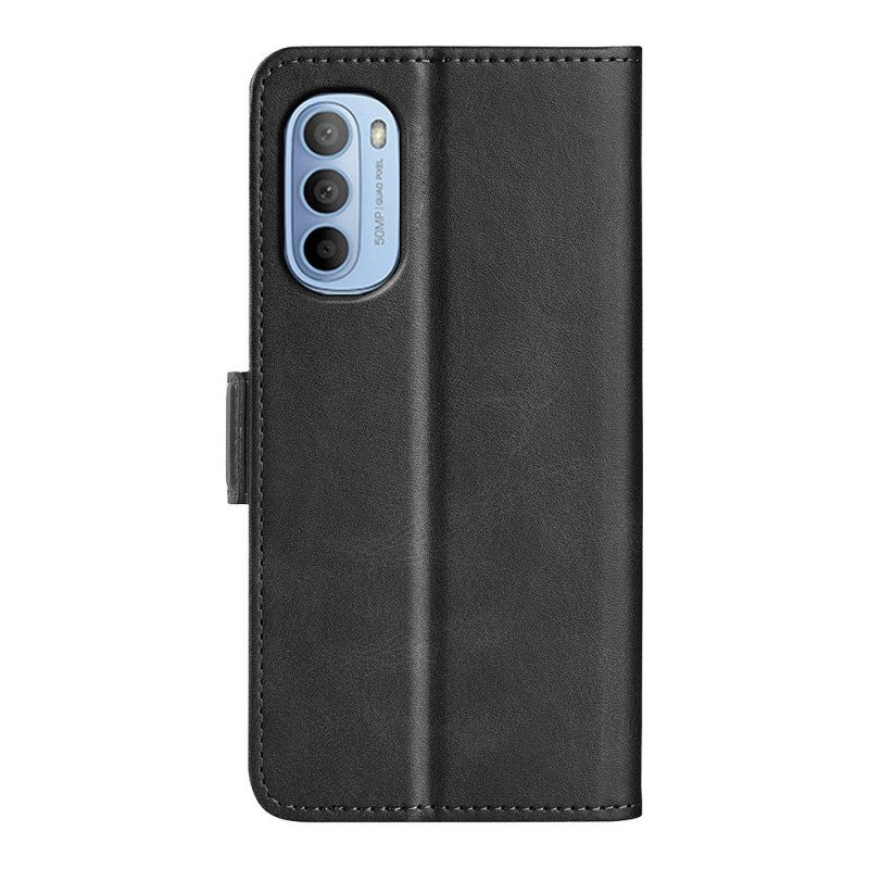 Leren Hoesje voor Moto G41 / G31 Folio-hoesje Dubbele Klep