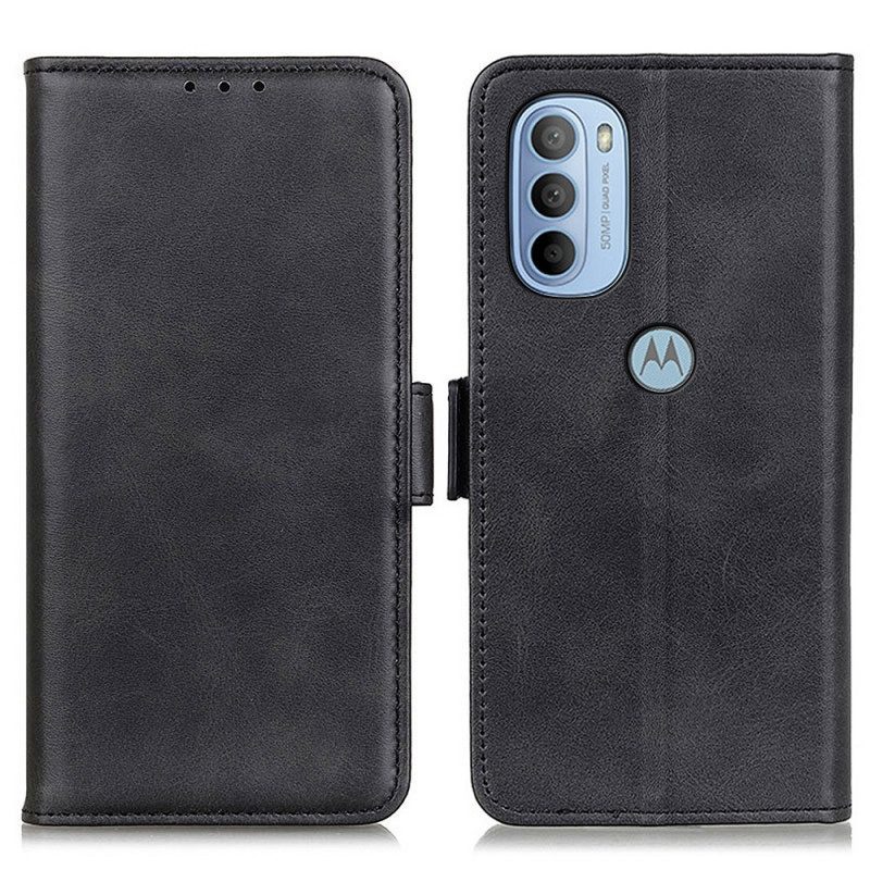 Leren Hoesje voor Moto G41 / G31 Folio-hoesje Dubbele Klep