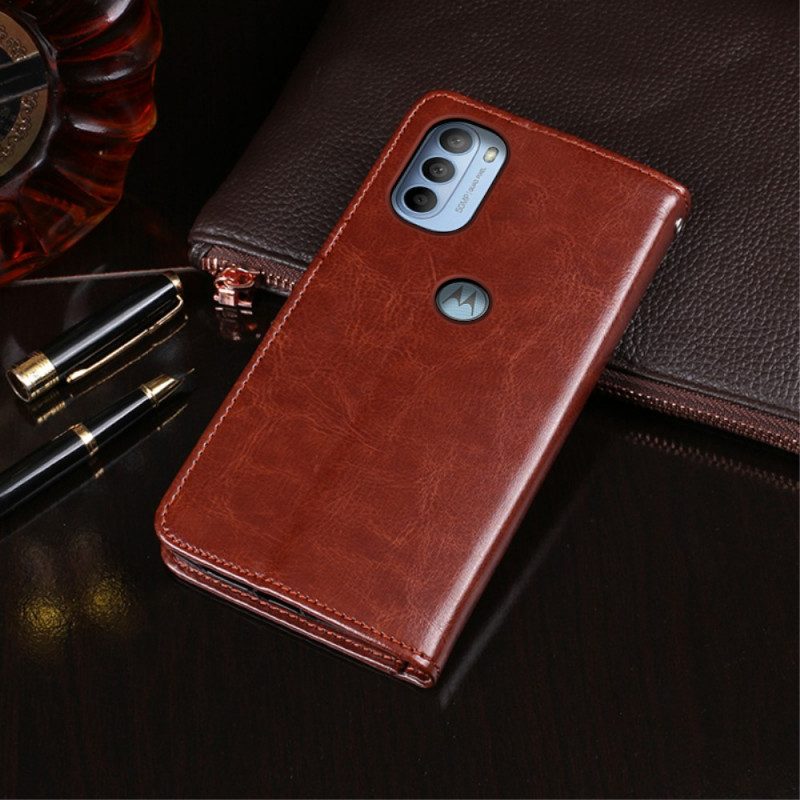 Leren Hoesje voor Moto G41 / G31 Imitatieleer Idewei