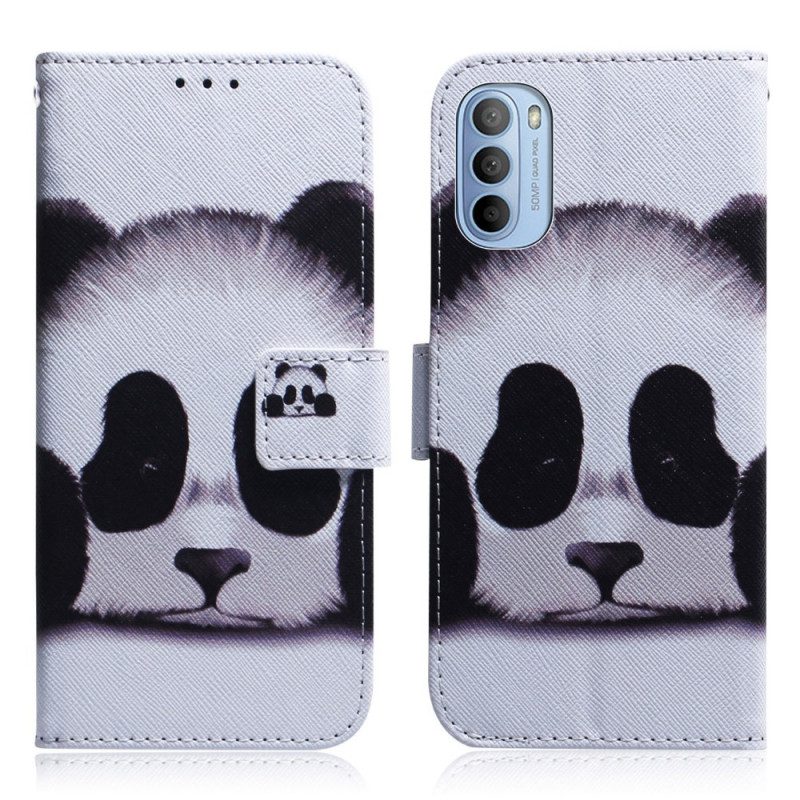 Leren Hoesje voor Moto G41 / G31 Panda Gezicht